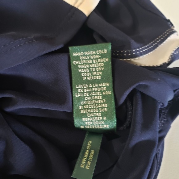 Lauren Ralph Lauren Colorblock Ruched Sheath Dress Navy Yellow Size 2 - Picture 8 of 12